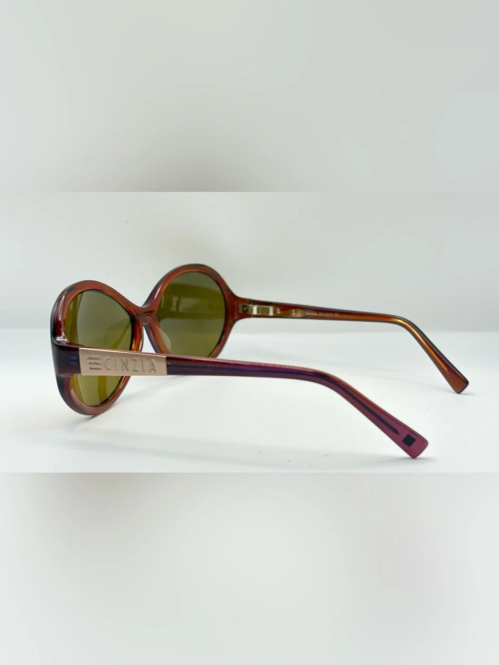 Cinzia Designs Vivid Brown Purple Oval Sunglasses Frames Only